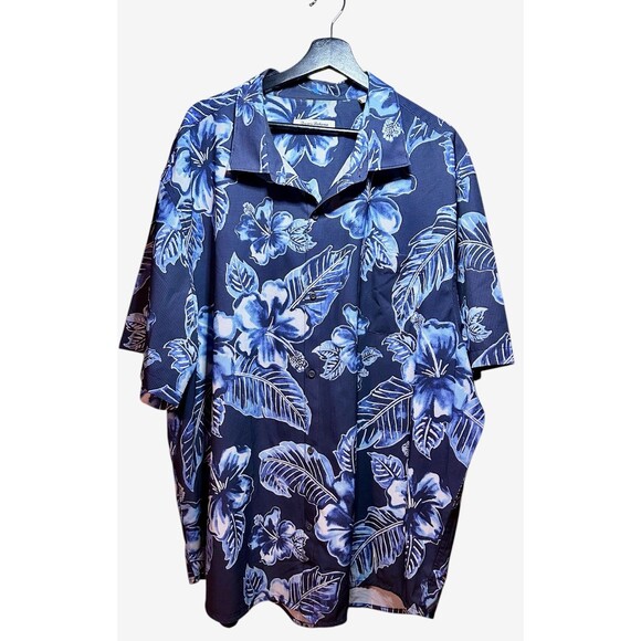 Tommy Bahama Hawaiian TECH Shirt 3XL Blue Floral PERFORMANCE Button Down - Picture 1 of 6